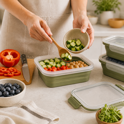 Stackable Food Storage Containers lifestyle use photo